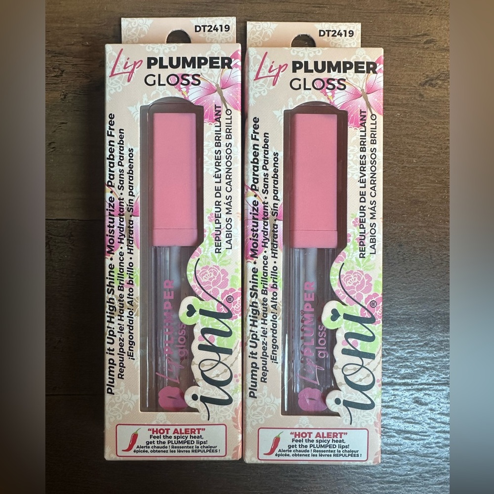 2pk Ioni Hot Alert Lip Plumper Gloss, Purie (Clear)